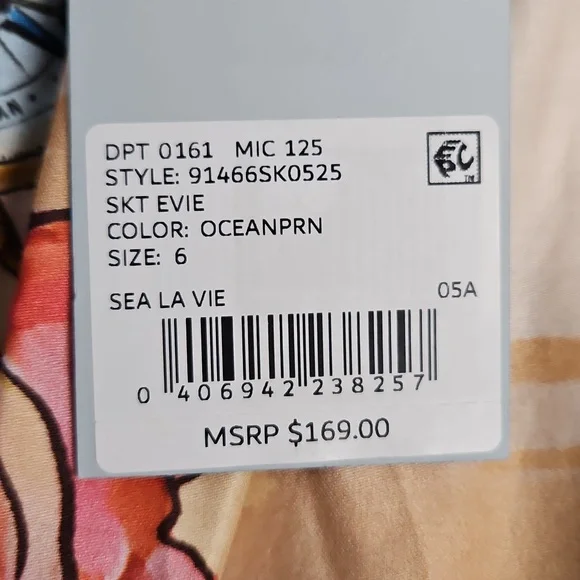 ANTONIO MELANI Evie Cotton A-line Maxi Skirt: Ocean Print: Size-6 - Picture 8 of 16